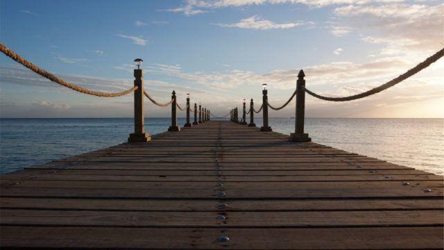 Looking Forward with a pier to the sea