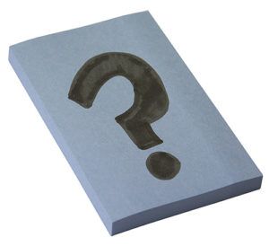 Policy book with question mark on cover