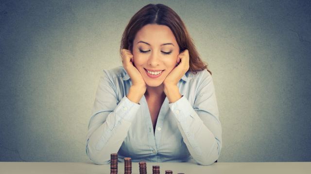 Woman deciding what to do with her savings