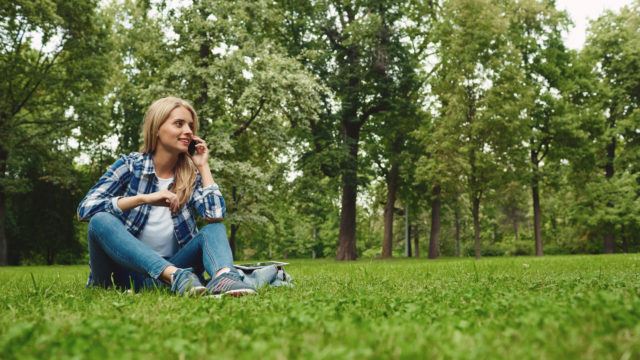 A millennial girl in a field