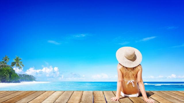 Woman relaxing on beach