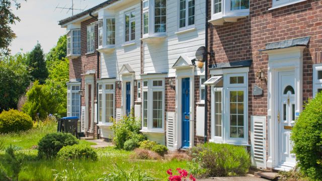 Row of Typical English Terraced Houses, South East of the UK