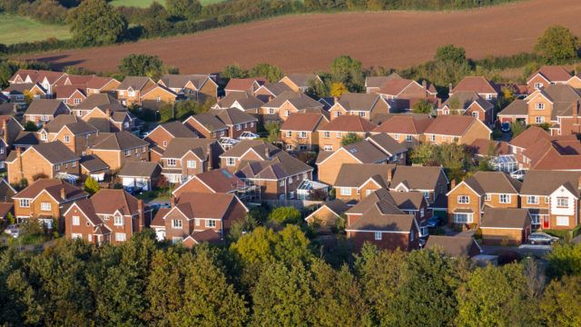 Aerial View of UK Houses