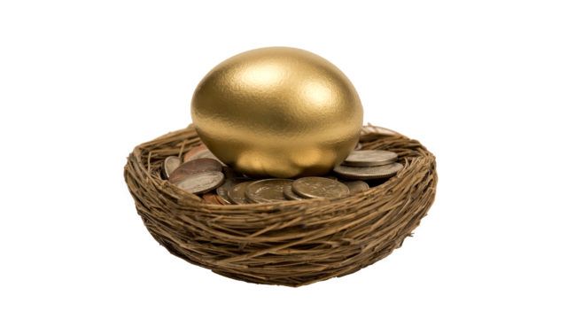 Golden Egg Laying On Coins