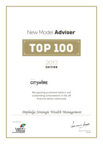 Certificate from New Model Adviser stating Depledge Strategic Wealth Management is in the Top 100 of wealth management firms