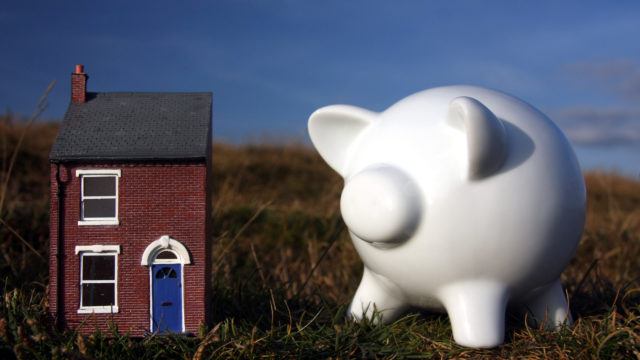 Piggy bank and house