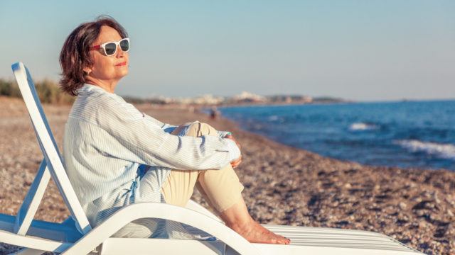 woman on deckchair