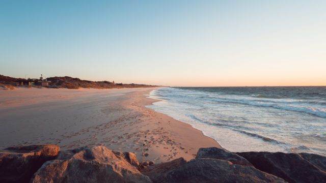 scenic Australian beach at sunset