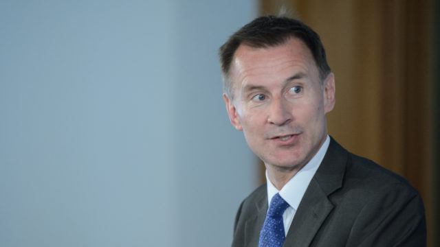 British chancellor of the Exchequer, Jeremy Hunt