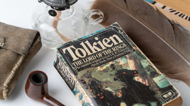 the original Tolkien novel on a desk